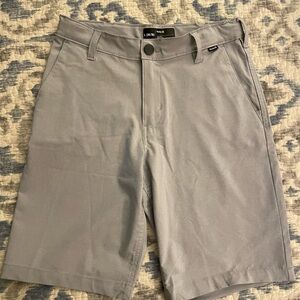 Hurley Gray Flat Front Shorts Casual Style